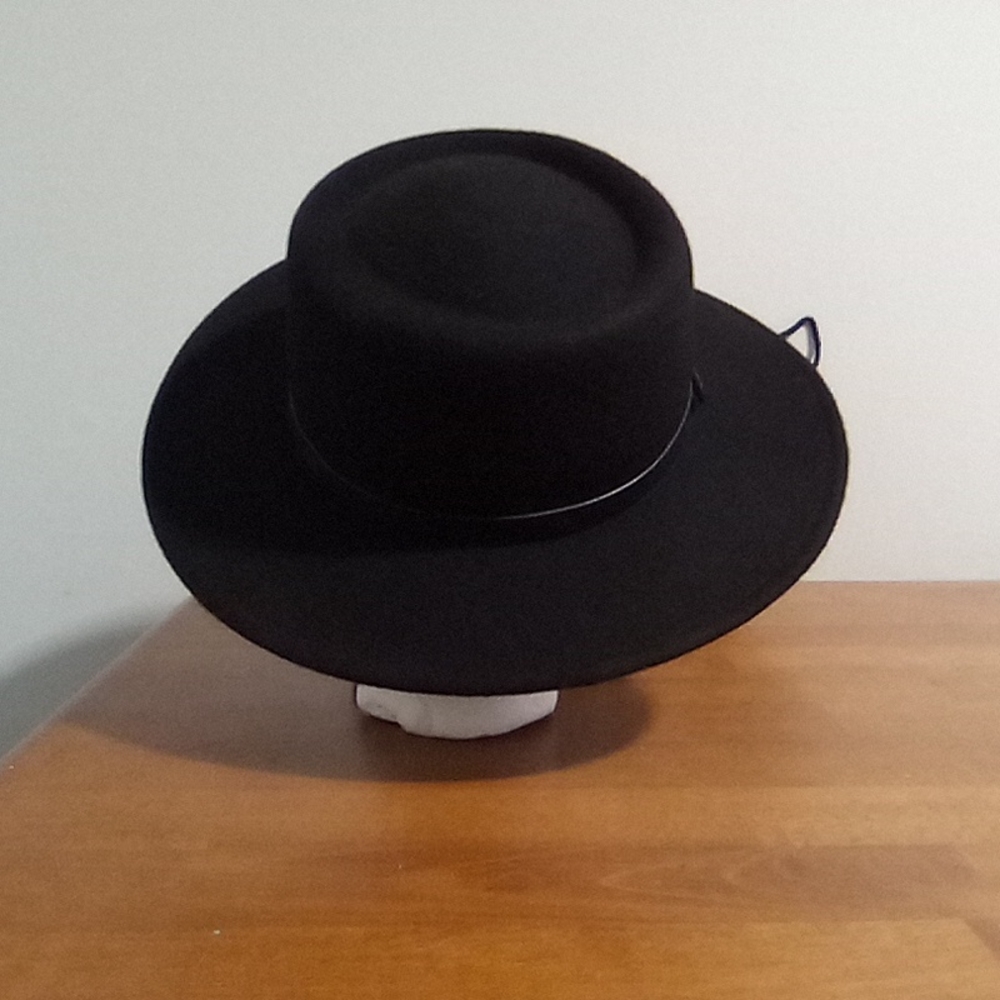 Wide Brim Wool Fedora With Metal Button Band Accent - Picture 8 of 16